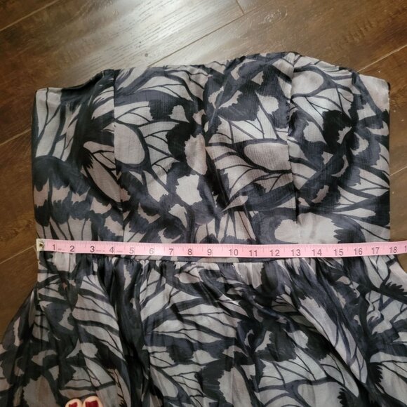 Hutch Strapless Floral Maxi Dress Womens 1x Ruffles Floral Elegant Whimsical - Picture 9 of 10